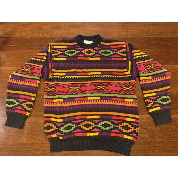 United Colors Of Benetton Other - Large Benetton Vintage Crazy Retro Sweater ColorBlock United Colors Of Italy